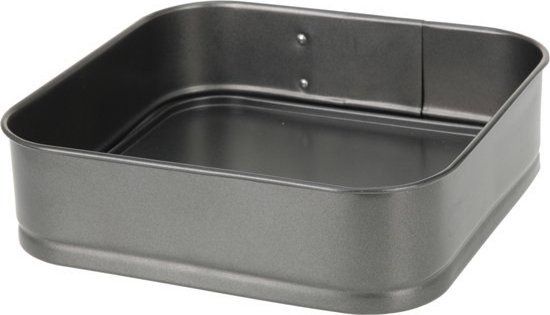 2x Vierkante springvorm 24 cm - Met anti-aanbaklaag - RVS - 2 stuks