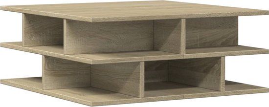 vidaXL Salontafel 70x70x29 cm bewerkt hout sonoma eikenkleurig