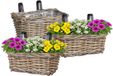 Mica Decorations Hangmand voor planten - 3x - 30 x 19 x 15 cm - gevlochten - hangende railing plantenbak - beugels