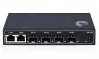 Elfcam® Gigabit Ethernet Switch met 4 SFP-poorten en 2 Ethernet-poorten 10/100/1000 Mbps, Plug & Play, niet beheerd, robuust metaal (4 SFP-aansluitingen)
