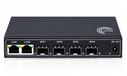 Elfcam® Gigabit Ethernet Switch met 4 SFP-poorten en 2 Ethernet-poorten 10/100/1000 Mbps, Plug & Play, niet beheerd, robuust metaal (4 SFP-aansluitingen)