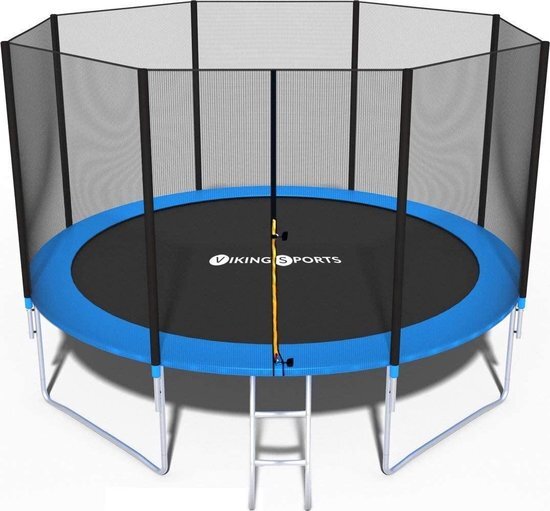 Funfit Trampoline - blauw - 404 cm - met net en ladder - tot 180 KG