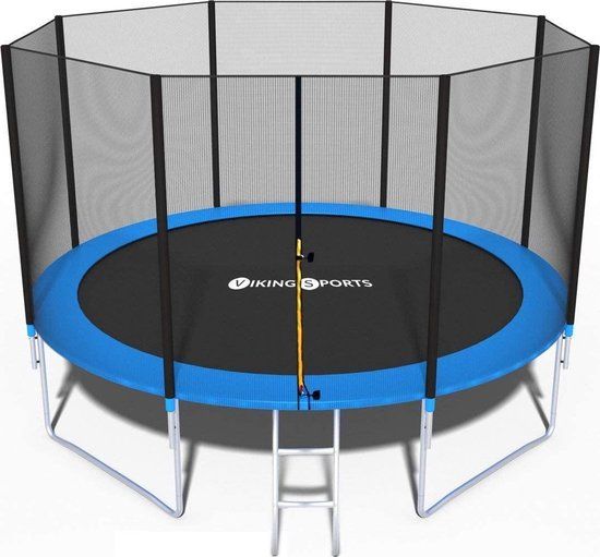 Funfit Trampoline - blauw - 404 cm - met net en ladder - tot 150 KG
