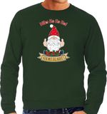 Bellatio Decorations Foute Kersttrui/Sweater Heren - Kado Gnoom - Groen - Kerst Kabouter L