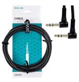 GEWA patchkabel Basic Line 0,9m zwart 6,3 mm haakse stekker stereo - 6,3 mm haakse stekker stereo