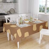 Bonamaison Tafelkleed, Anti-Mold, Sneldrogend, Waterdicht, 100% Polyester Tafellaken, Bruine tinten, 140 x 160 Cm