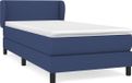 vidaXL Boxspring met matras stof blauw 90x200 cm