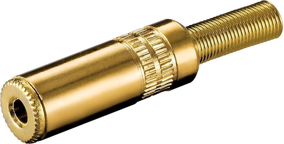 S-Impuls 3,5mm Jack (v) connector - metaal verguld - 3-polig / stereo