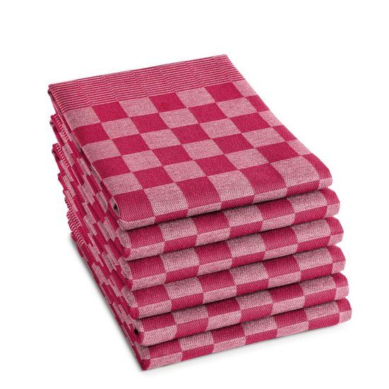 DDDDD Theedoeken BBQ - Set van 6 - Rood - 65x65cm - Katoen