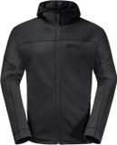Jack Wolfskin Hirschberg Hooded FZ M 1710881-6000 Fleece Jas Mannen Zwart Maat S