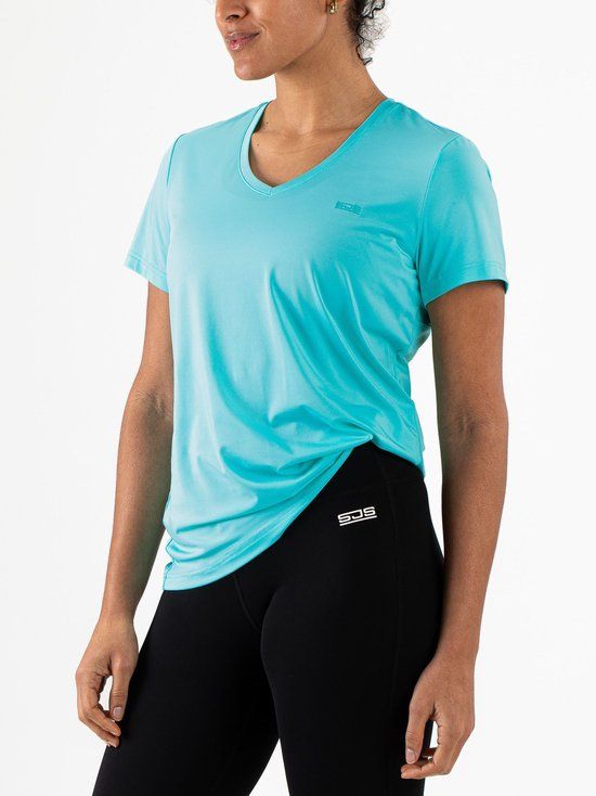 Sjeng Sport INES Sportshirt Vrouwen - Tennis Shirt Vrouwen - Aruba blue - Maat: L