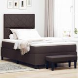 Maison Exclusive - Lit boxspring avec tête de lit, marron foncé, 120 x 200 cm, tissu