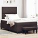 Maison Exclusive - Lit boxspring avec tête de lit, marron foncé, 120 x 200 cm, tissu