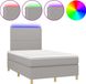 vidaXL Boxspringbed met matras en LED-verlichting, lichtgrijs, 120x200 cm, stof