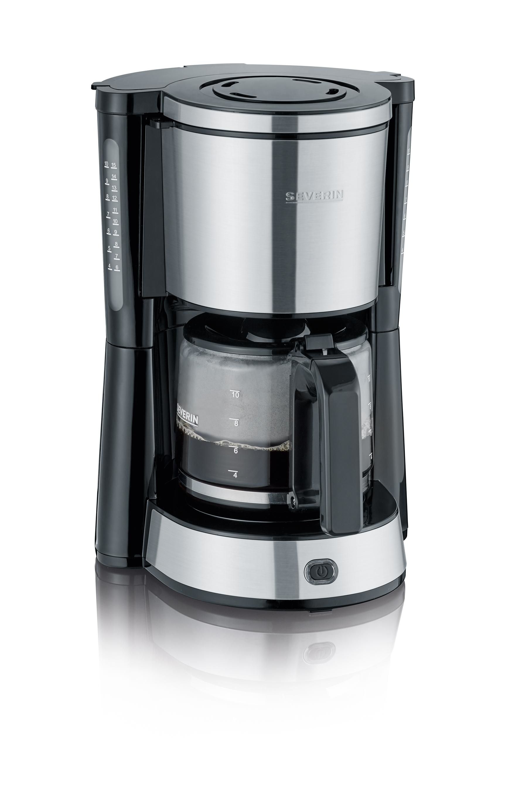 Severin KA 4823 Filter Coffee Machine - 1.25L - Black/Stainless Steel