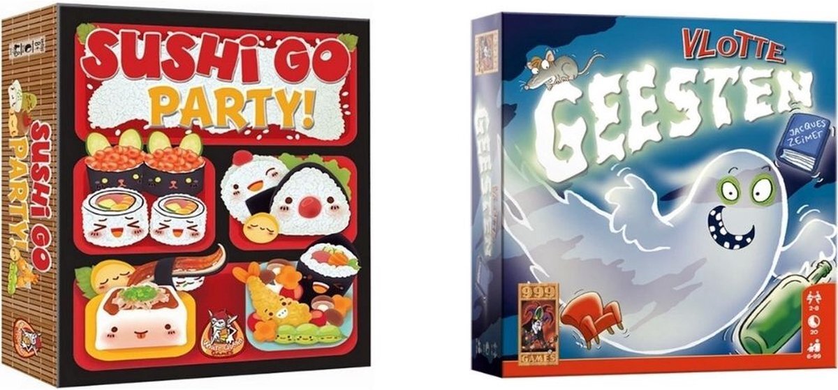 999 Games Spellenbundel - Kaartspel - 2 stuks - Sushi Go Party & Vlotte Geesten