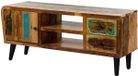 MASSIVMOEBEL24.DE SIXTIES #102 meuble TV bois de récupération multicolore bois massif 145x45x62 cm