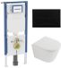 Geberit QeramiQ Dely Toiletset - 36.3x51.7cm - Diepspoel - Rimless - Geberit UP720 Inbouwreservoir - Softclose Toilet Zitting - Mat Zwart Bedieningsplaat