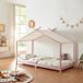 Merkloos Huisvormig Kinderbed - Roze - Massief Dennenhout - 90 x 200 cm