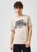 QS s.Oliver T-shirt met ronde hals, korte mouw, logo, katoen, beige, maat XXL