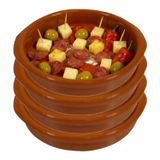 Excellent Houseware Tapas schaaltje Murcia - 4x - creme brulee - terracotta - 12 cm
