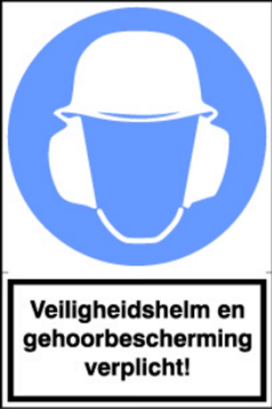 Artelli Sticker Veiligheids helm en gehoorbescherming verplicht Prijs per stuk