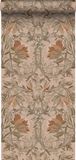 ESTAHome Behang Vintage Bloemen Art Nouveau Terracotta - 53 cm x 10.05 m