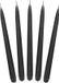 Merkloos Partydeco Dinerkaarsen - zwart - 10x stuks - 24 cm - 5 Branduren