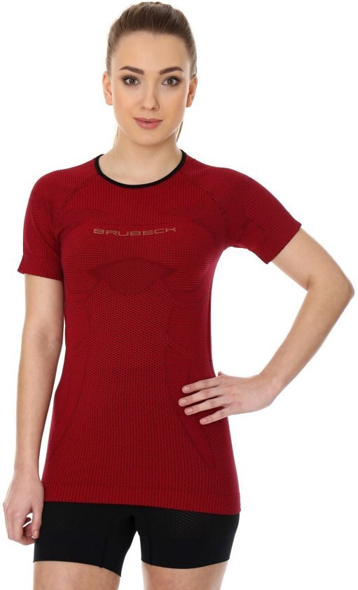 Brubeck 3D PRO Dames Seamless Hardloopshirt - Sportshirt - Cherry-S