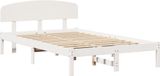 vidaXL Bedframe met hoofdeinde Wit Massief grenenhout 140 x 190 cm