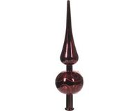 Decoris kerstboom piek - donkerrood - kunststof - 23 cm