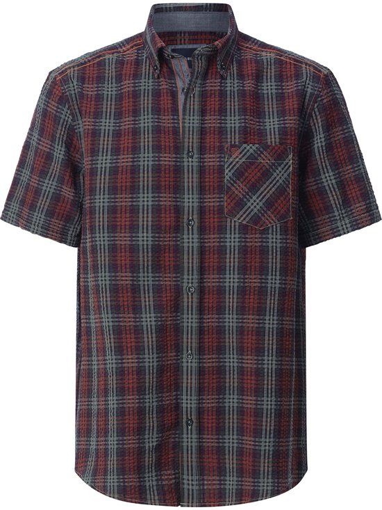 Babista heren overhemd met korte mouwen - 45/46 - donkerblauw - Plus Size
