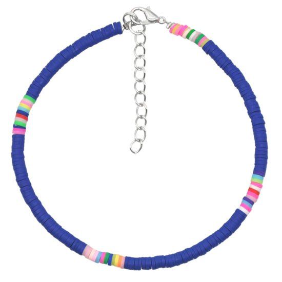 Deja Jewels Lookinggoodtoday Vrolijke Enkelband met 4mm Kralen - Donkerblauw