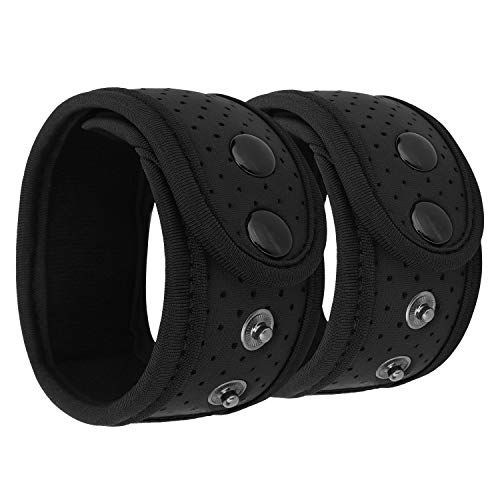 MoKo Sweatproof Ankle Strap for Fitbit Inspire/Inspire HR/Charge 2/Charge 3/Alta/Alta HR/Flex/Flex 2/Vivosmart HR - Black (2-Pack)