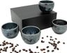 Holland Connections Set de tasses à expresso Galaxy, set de 4 pièces, 120 ml, Céramique, Noir et gris