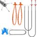 BeiJingLiangPinJiaZuoKeJiWenHuaFaZhanYouXianGongSi Ensemble complet de nettoyeur de tuyaux avec 2 pinces, griffes flexibles et brosse de vidange pour l'élimination des blocages tels que les cheveux et les restes de nourriture