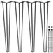 HappyBuy Haarspeld Tafelpoten 24" Zwart Metaal Modern Set van 4
