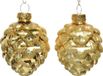 Decoris Denappel Glas Dennenappel Lichtgoud 6 stuks