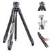 NEEWER 62" Travel Tripod Carbon Fiber with ±15° Leveling 360° Panorama Head, Detachable Center Axis, Fast Flip Buckle, Arca QR Tripod Plate Compatible with Peak Design Capture V3, Max Load 22lb, TP62