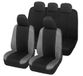 Auto Lupex Auto Accessori Autostoelhoezen compatibel met Panda Seconda 169 en derde 319-serie, gemaakt in Italië, polyester-katoen, complete set (zwart - donkergrijs met rugleuning 60e40)