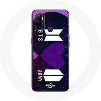 Maniacase Hoesje voor Oppo A53 Bangtan Sonyeondan Logo BTS En Logo ARMY I Purple You