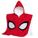 hermet Spiderman Strandhanddoek met capuchon, maxi-poncho voor kinderen, 60 x 60 cm, badhanddoek voor strand of zwembad, 100% zacht katoen