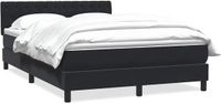 vidaXL Boxspring met matras fluweel zwart 160x210 cm