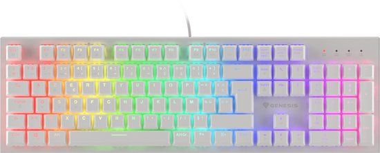 Genesis Thor 303 Gaming Toetsenbord FR Lay-out RGB Backlight Mechanische Bruine Schakelaar Wit Hot Swap