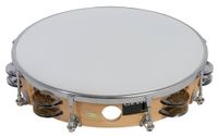 GEWA Tamboerijn Traditioneel met jingles, houten frame tamboerijn (stembaar houten frame van esdoorn, plastic kop, 16 paar stalen jingles, perfect voor schoolklassen & slagwerkensembles).