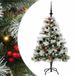 vidaXL Kunstkerstboom Groen en wit 120 cm PVC en Metaal en Plastic