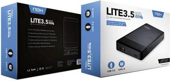 Nox Lite 3.5" External HDD Enclosure - USB 3.0 - 3 TB - Black