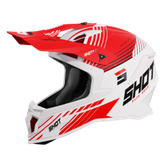 SHOT Lite Fury Wit Rood Glanzend Crosshelm Maat XS