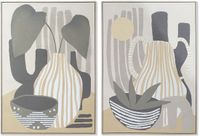 DKD Home Decor Schilderij 104 x 4,5 x 143,5 cm Vaas Scandinavisch (2 Stuks)