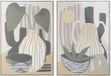 DKD Home Decor Schilderij 104 x 4,5 x 143,5 cm Vaas Scandinavisch (2 Stuks)